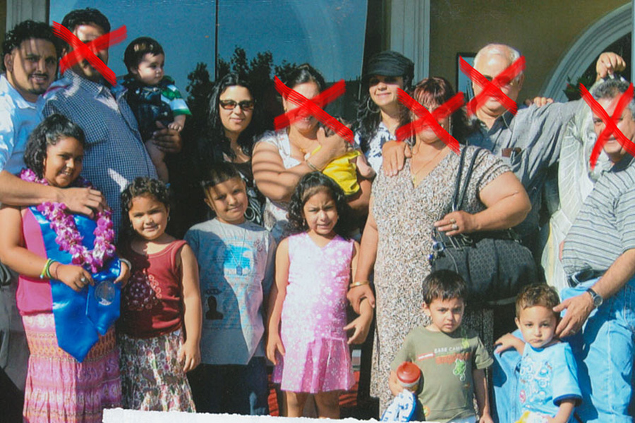 If the travel ban were to affect Egypt the member of Abdeltawab's family with X's over their faces would not be able to travel from Egypt to America.