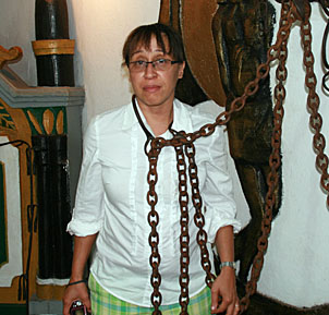 World history teacher Audrey Weir-Graham, briefly wore the actual chains that were used in Nigeria during the slave trade to emotionally connect to her past