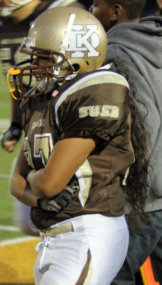 Zariah Gonzales watches her teammates from the sideline last year. 