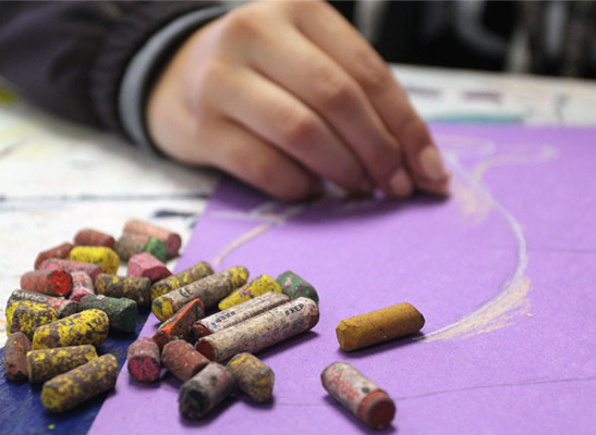 The pastels from art teacher Jessica Raygoza’s class have been ground to the bud making use difficult for students. 