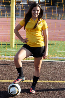 Senior+Estela+Rodriguez+is+a+four+year+member+of+the+varsity+girls+soccer+team.+