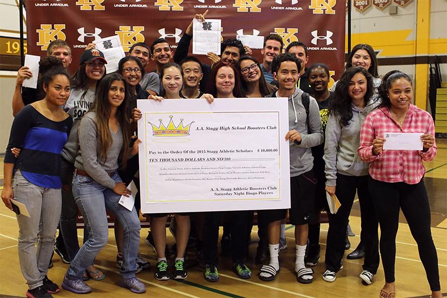 Twenty scholar athletes are rewarded $500 on behalf of Staggs Booster Club.