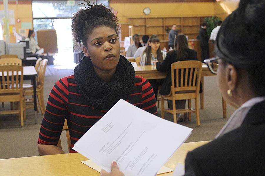 During the mock interview, Junior Koletta Wooten is being interviewed for a job in her AVID class. These programs and clubs help students learn what it takes to be out in the real world. 