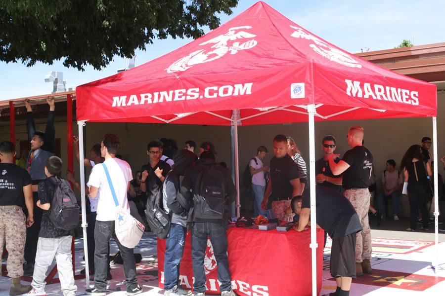 On Thursday, May 19 the marines were on campus during lunch time. They are planning to make another visit in August for those who are interested in joining the marines.