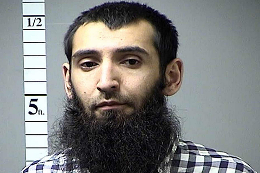 Sayfullo Habibullaevic Saipov's mugshot after being taken into custody, due to the deadly truck attack he committed in Manhattan on Tuesday.