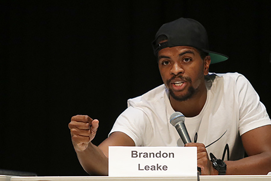 Chavez High School’s Brandon Leake, freshman English teacher, shares his personal experiences of growing up in the southside of Stockton. He spoke about the importance of uniting communities to create safer enviroments for the youth.
