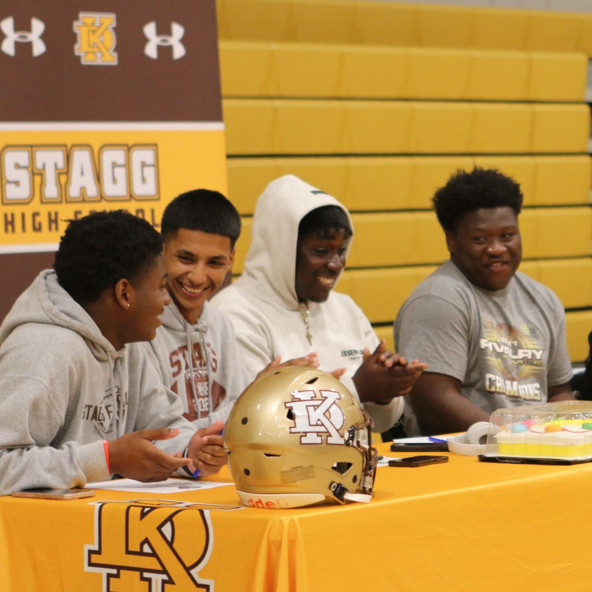 The four players exchange smiles during during the event.