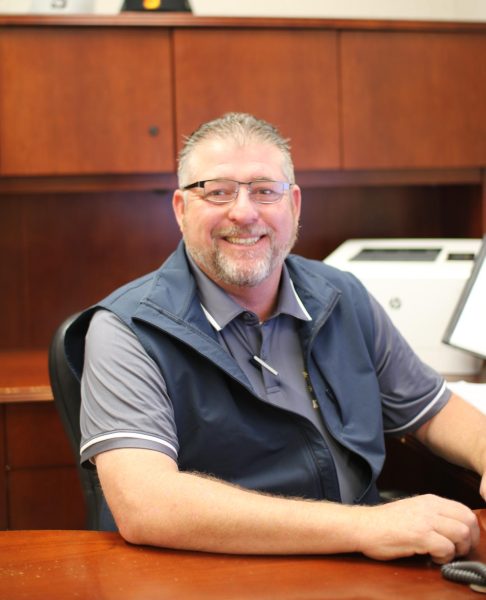 Daniel Vannest poses at his desk in his new office. He looks forward to working with the Stagg administration team. 